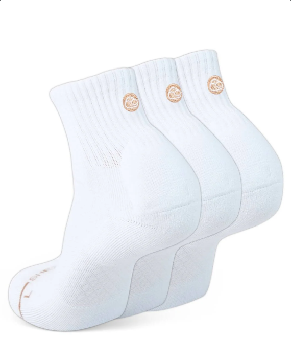 white quater socks pack of 3