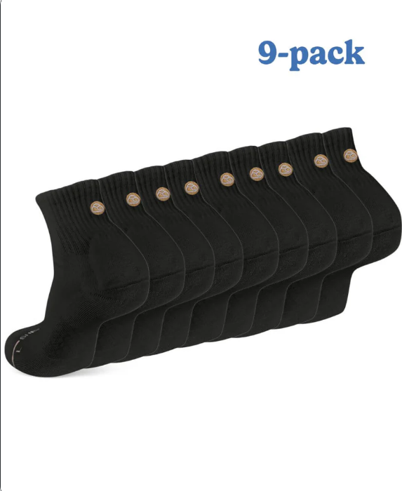 black quater socks pack of 9