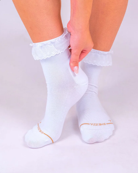 white lace socks