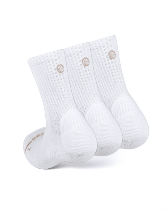 white crew socks pack of 3