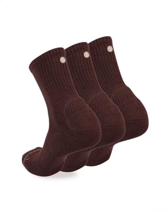 brown crew socks pack of 3