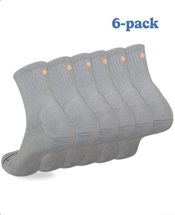 grey crew socks pack of 6