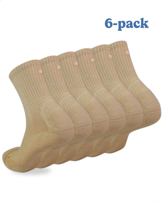 tan crew socks pack of 6