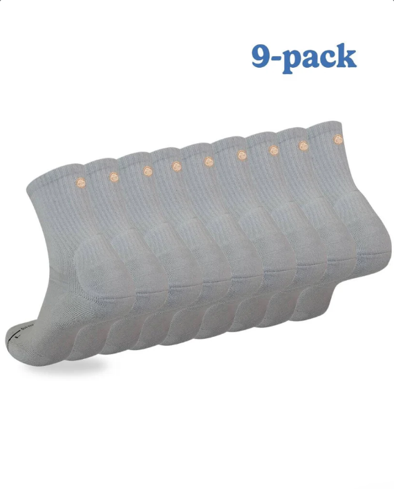 grey crew socks pack of 9