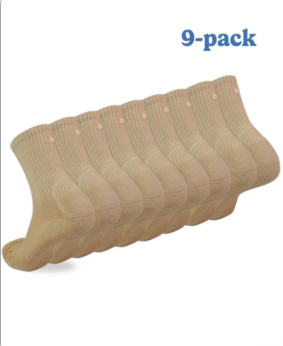 tan crew socks pack of 9