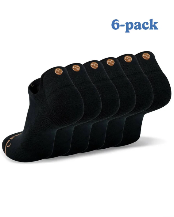 black ankle socks pack of 6
