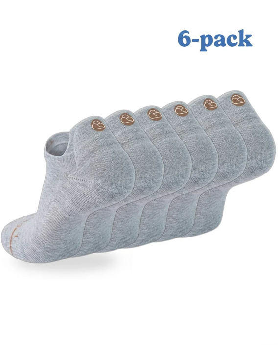 grey ankle socks pack of 6