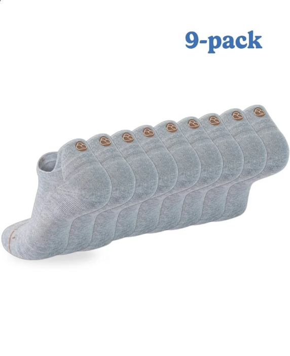 grey ankle socks pack of 9