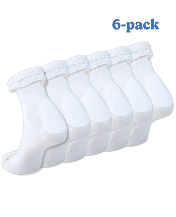 white lace socks pack of 6